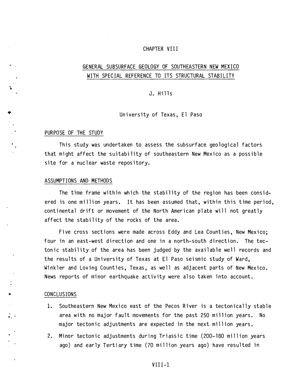 Chapter Vii I General Subsurface Geology Of