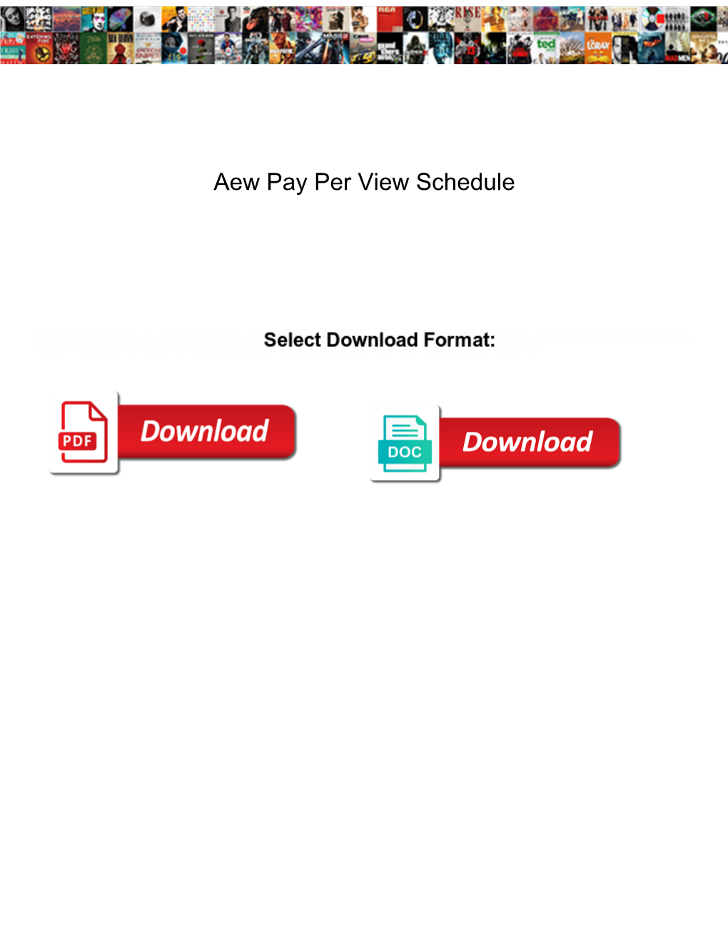 Aew Pay Per View Schedule