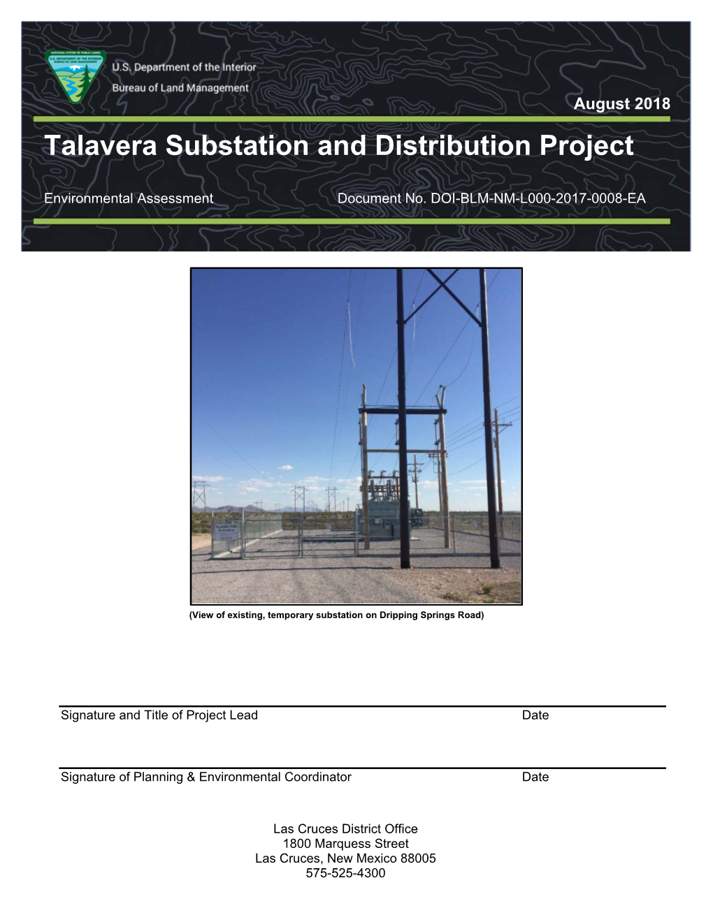Talavera Substation and Distribution Project EA