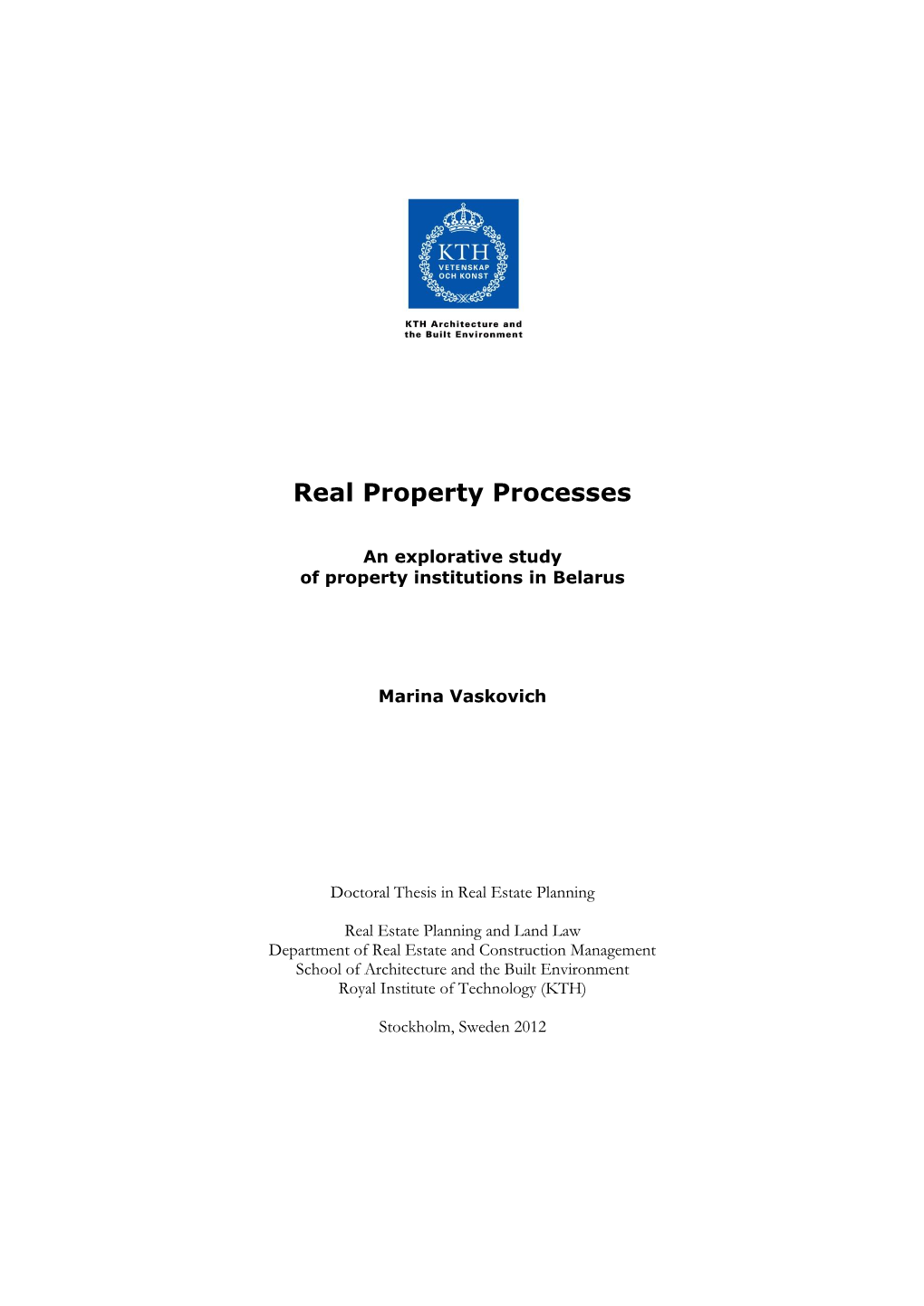 Real Property Processes