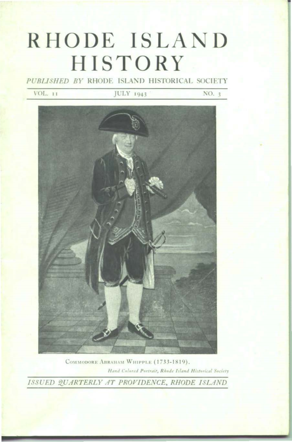 RHODE ISLAND HISTO RY Pl'ri./SIIF.D 81- RHODE Bl..-\Sn HISTORI C .),, !