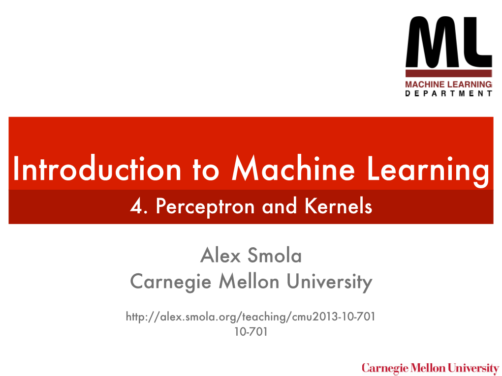 Introduction to Machine Learning 4