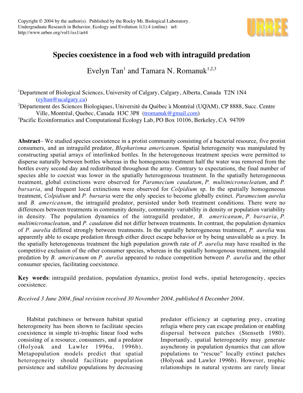 Species Coexistence in a Food Web with Intraguild Predation