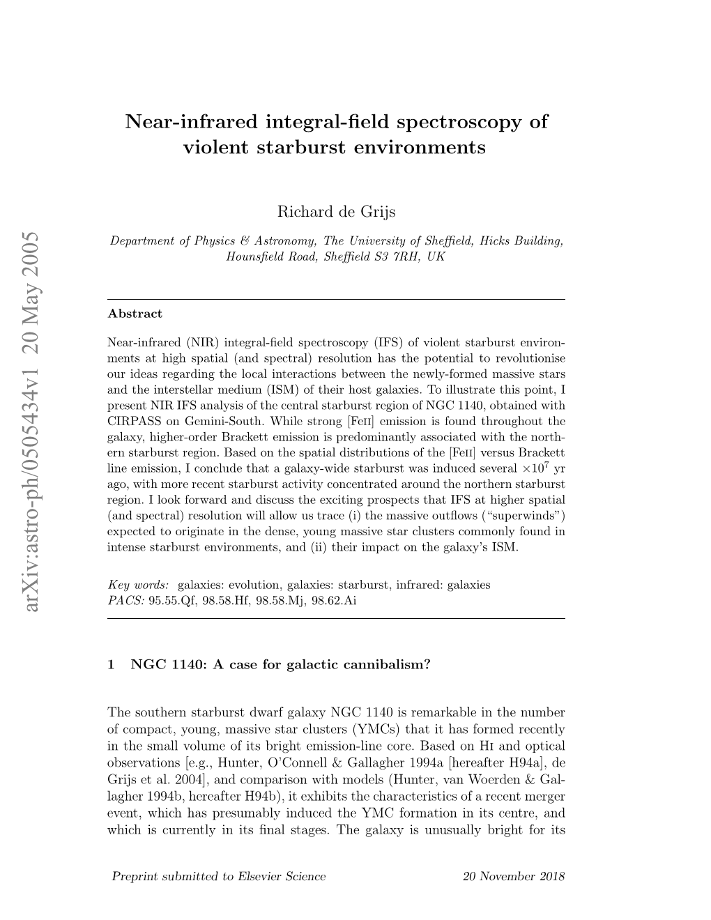 Near-Infrared Integral-Field Spectroscopy of Violent Starburst