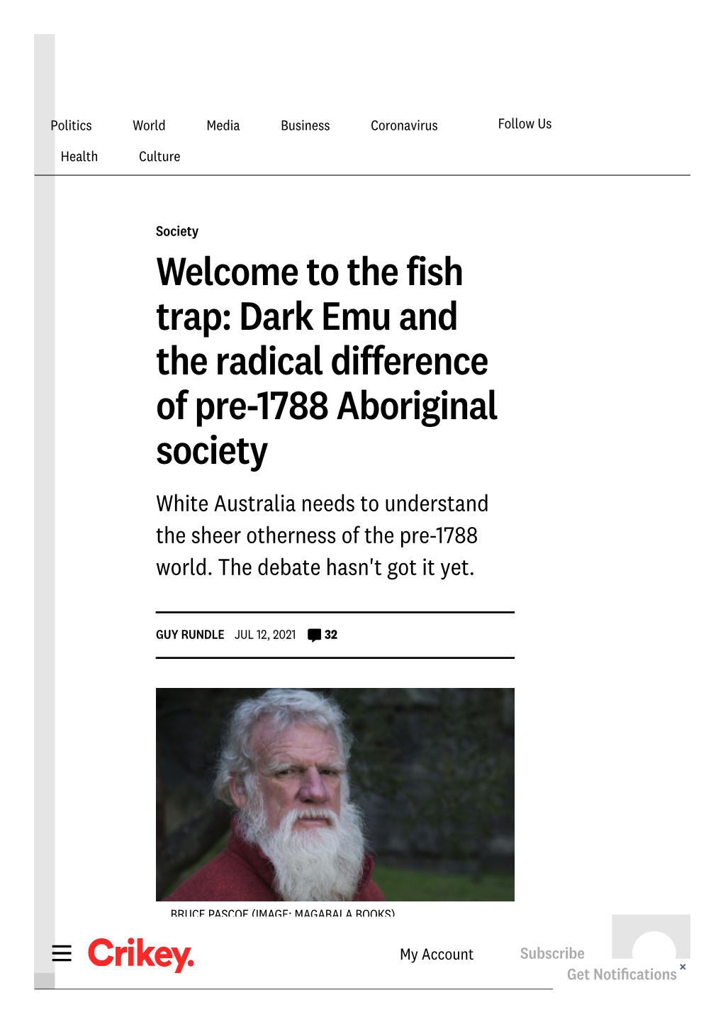 Dark Emu and the Radical Difference of Pre-1788 Aboriginal Society White Australia Needs to Understand the Sheer Otherness of the Pre-1788 World