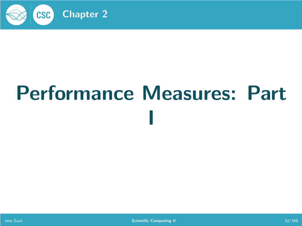 Performance Measures: Part I