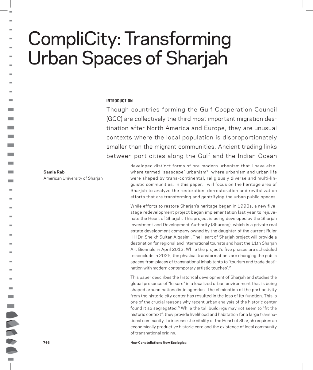 Transforming Urban Spaces of Sharjah