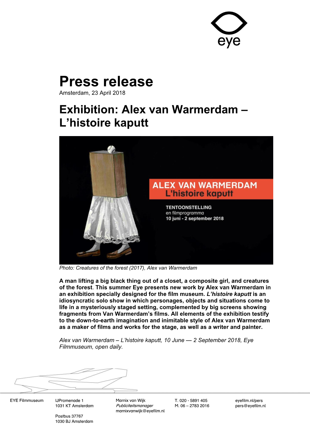 Press Release Amsterdam, 23 April 2018