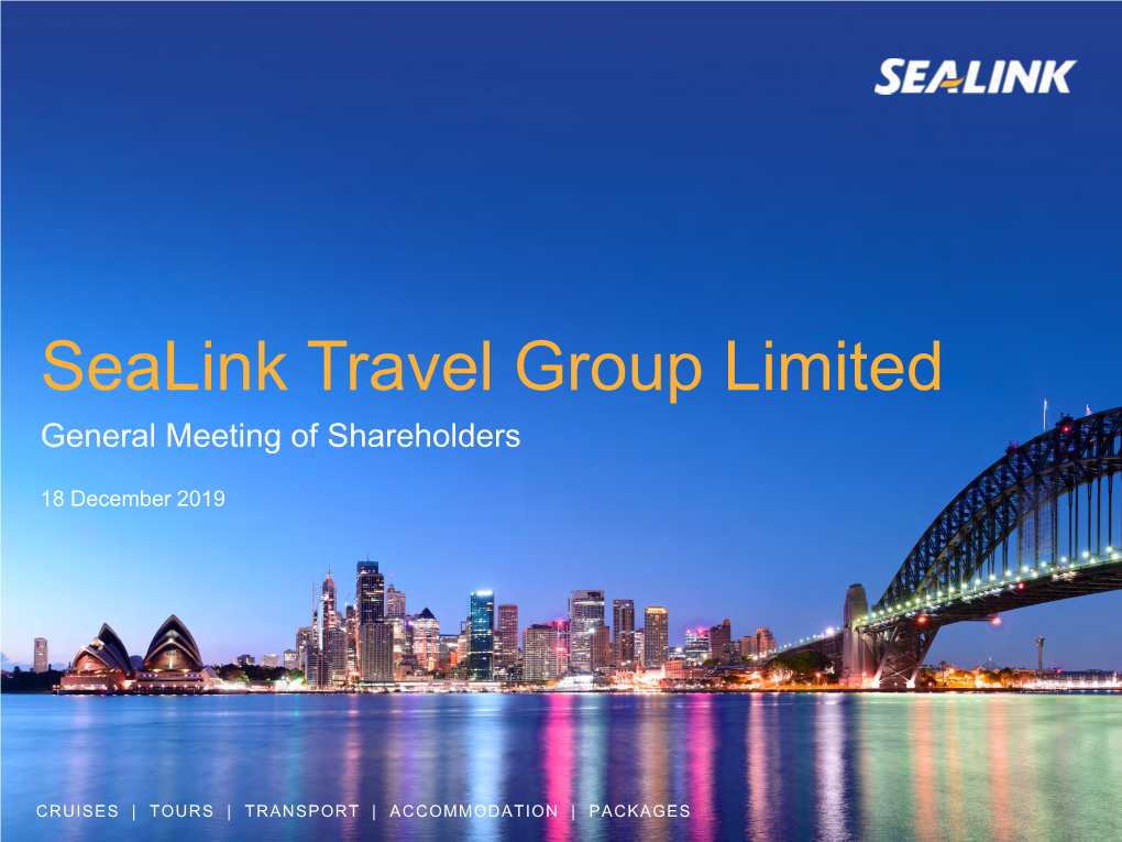Sealink Travel Group Limited General Meeting of Shareholders