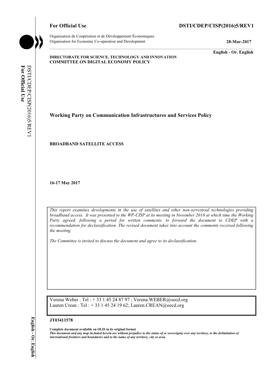 Dsti/Cdep/Cisp(2016)5/Rev1