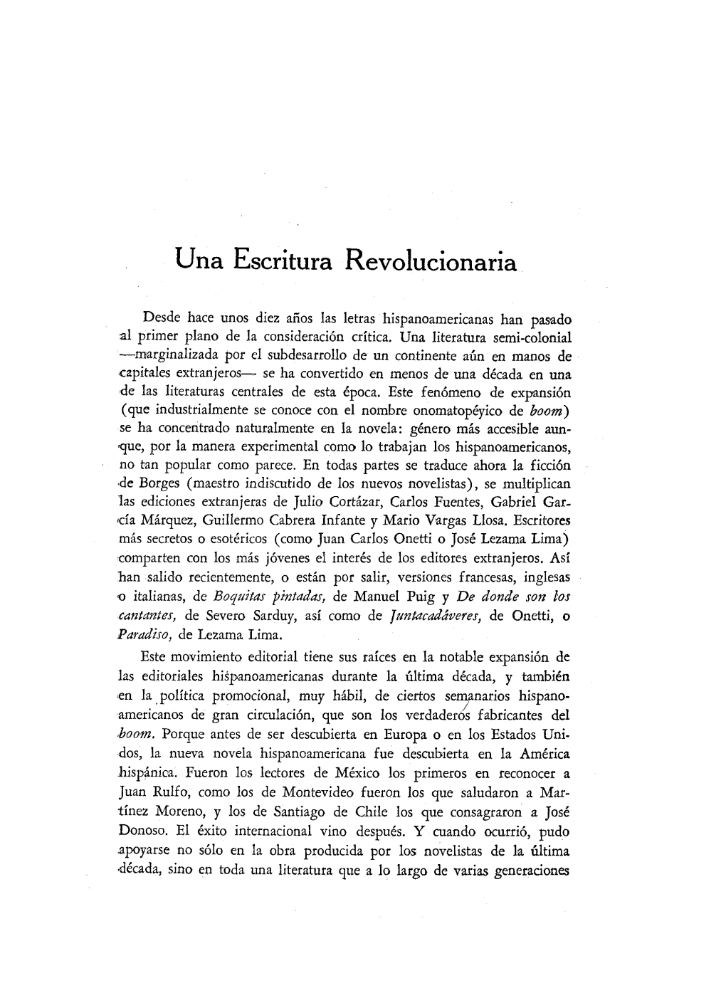 Una Escritura Revolucionaria