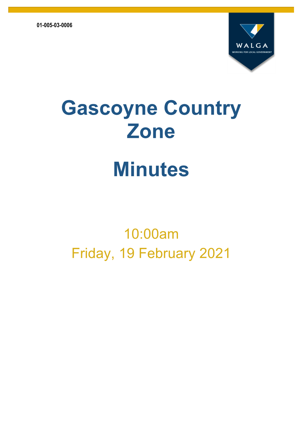 Gascoyne Country Zone Minutes