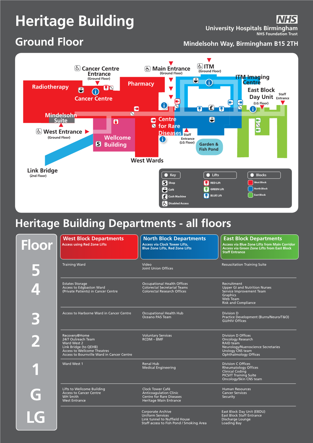 Floorplan of the Queen Elizabeth Hospital Birmingham Heritage