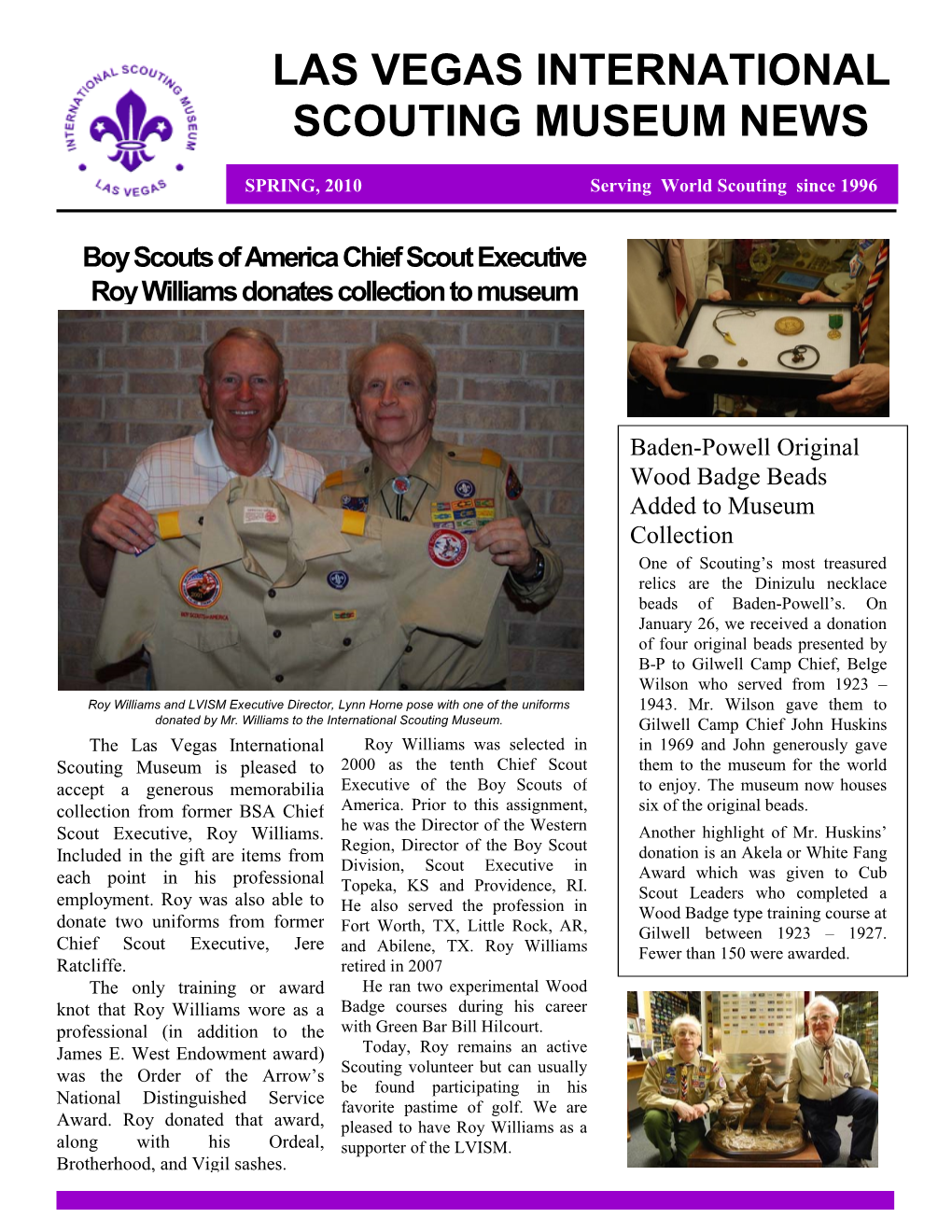 Las Vegas International Scouting Museum News