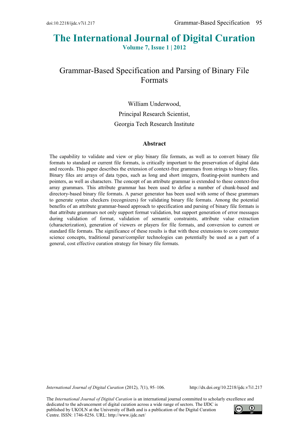 Grammar-Based Specification and Parsing of Binary File Formats