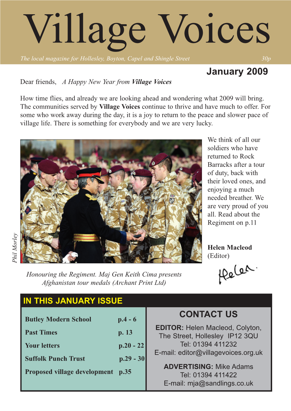 January 2009 Dear Friends, a Happy New Year from Village Voices