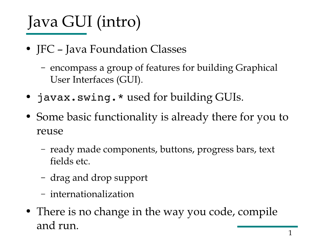 Java GUI (Intro)