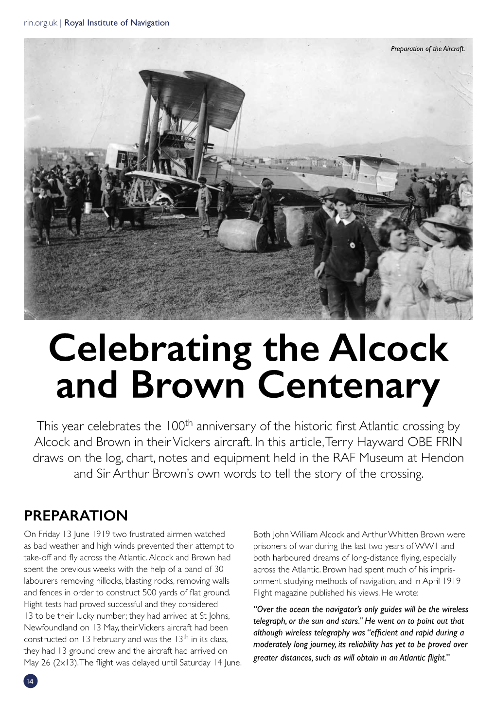 Celebrating the Alcock and Brown Centenary
