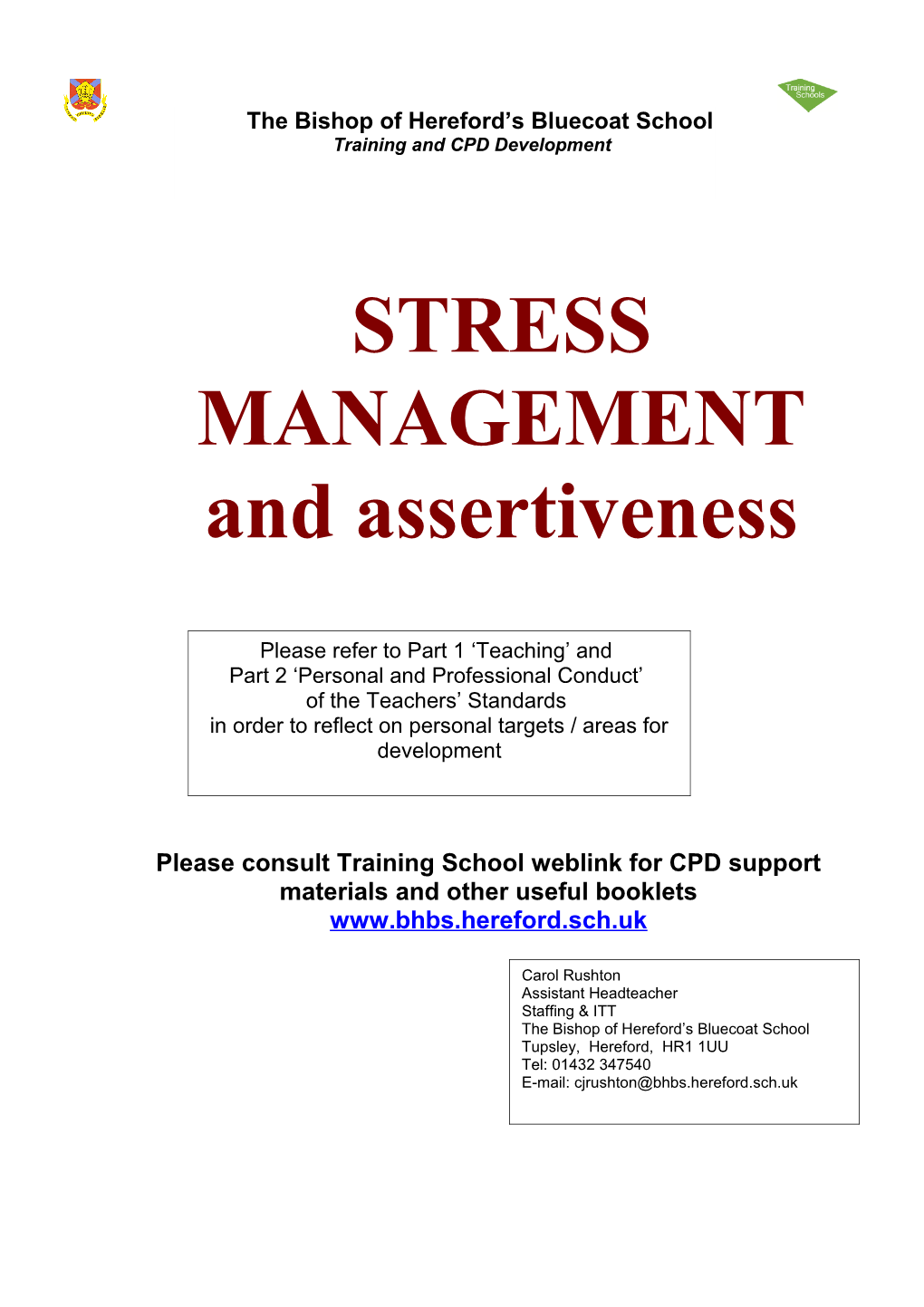 STRESS MANAGEMENT and Assertiveness