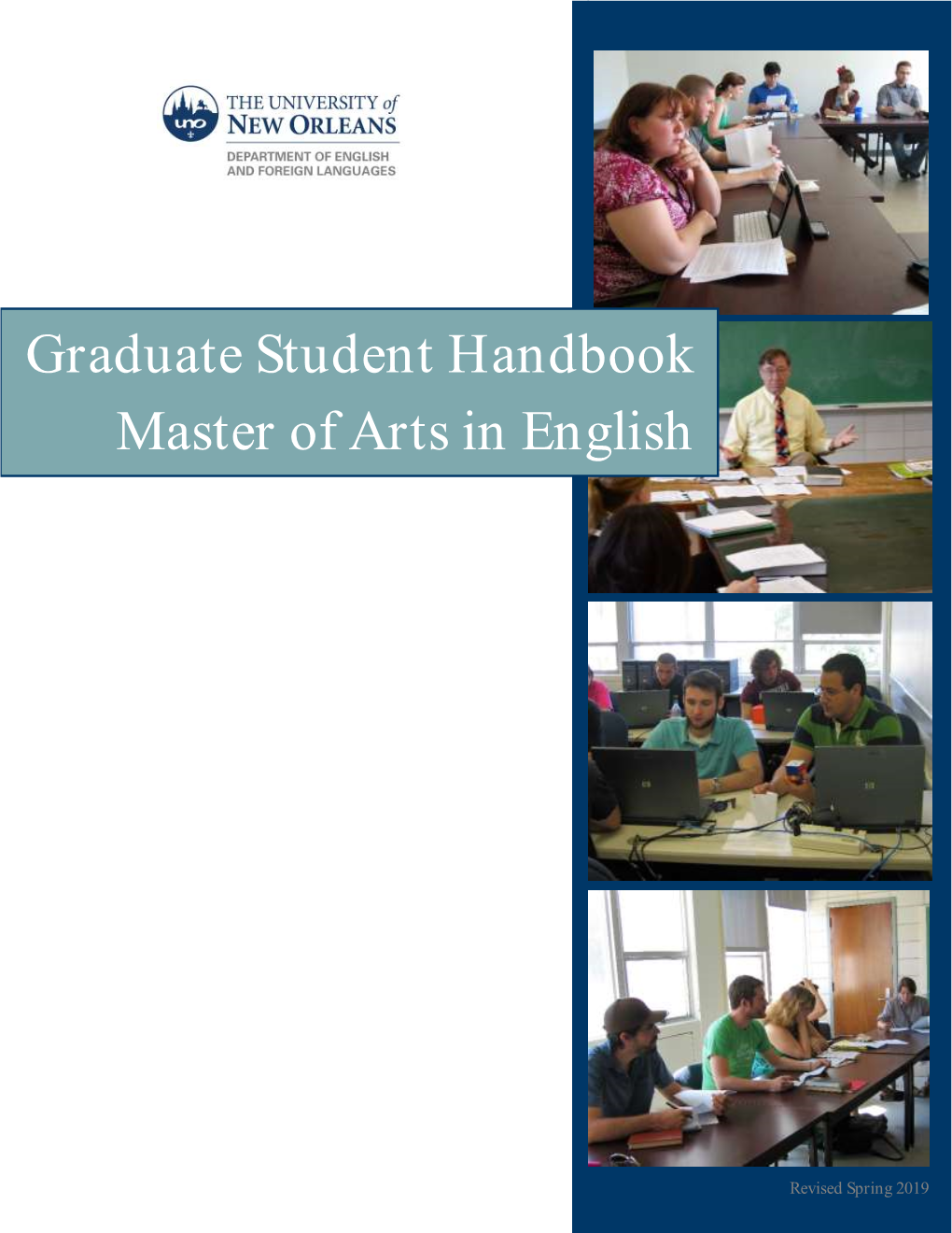 Graduate Student Handbookmaster of Arts in English