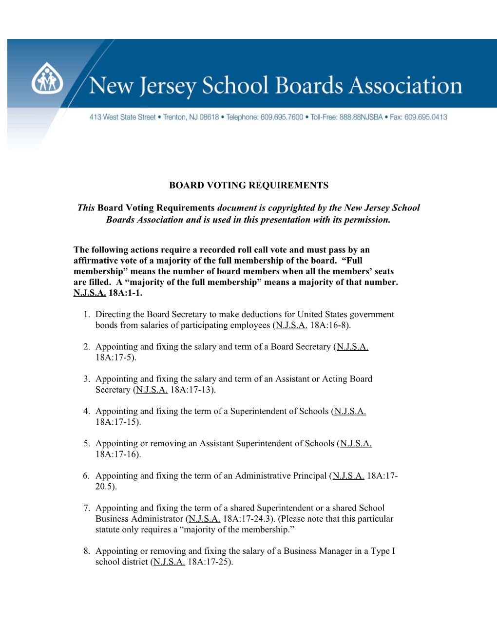 Board Voting Requirements