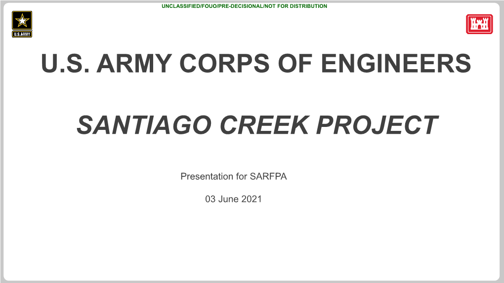 U.S. Army Corps of Engineers Santiago Creek Project