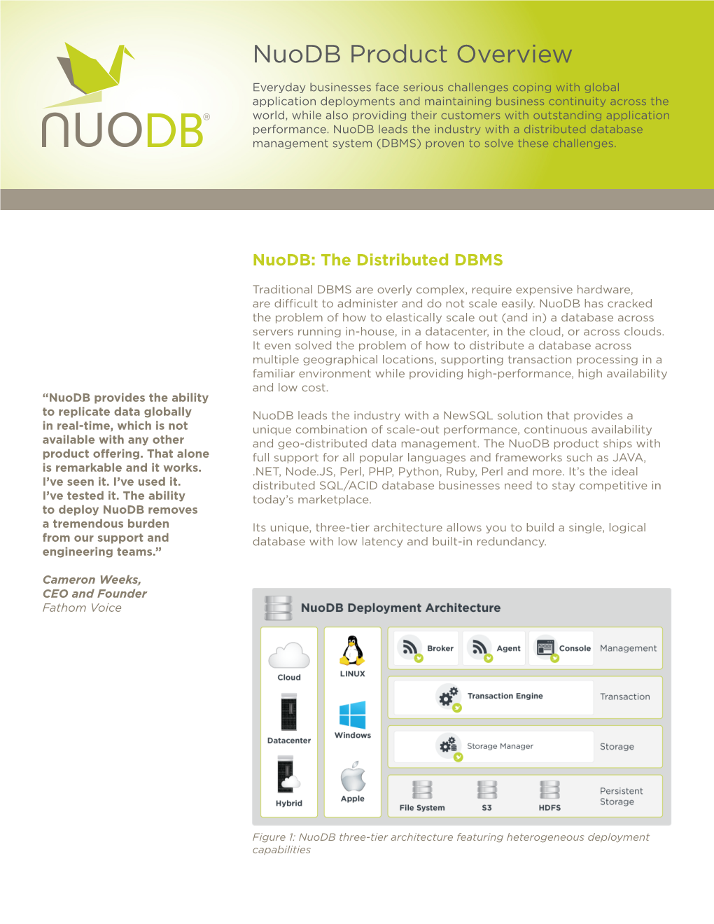 Nuodb Product Overview