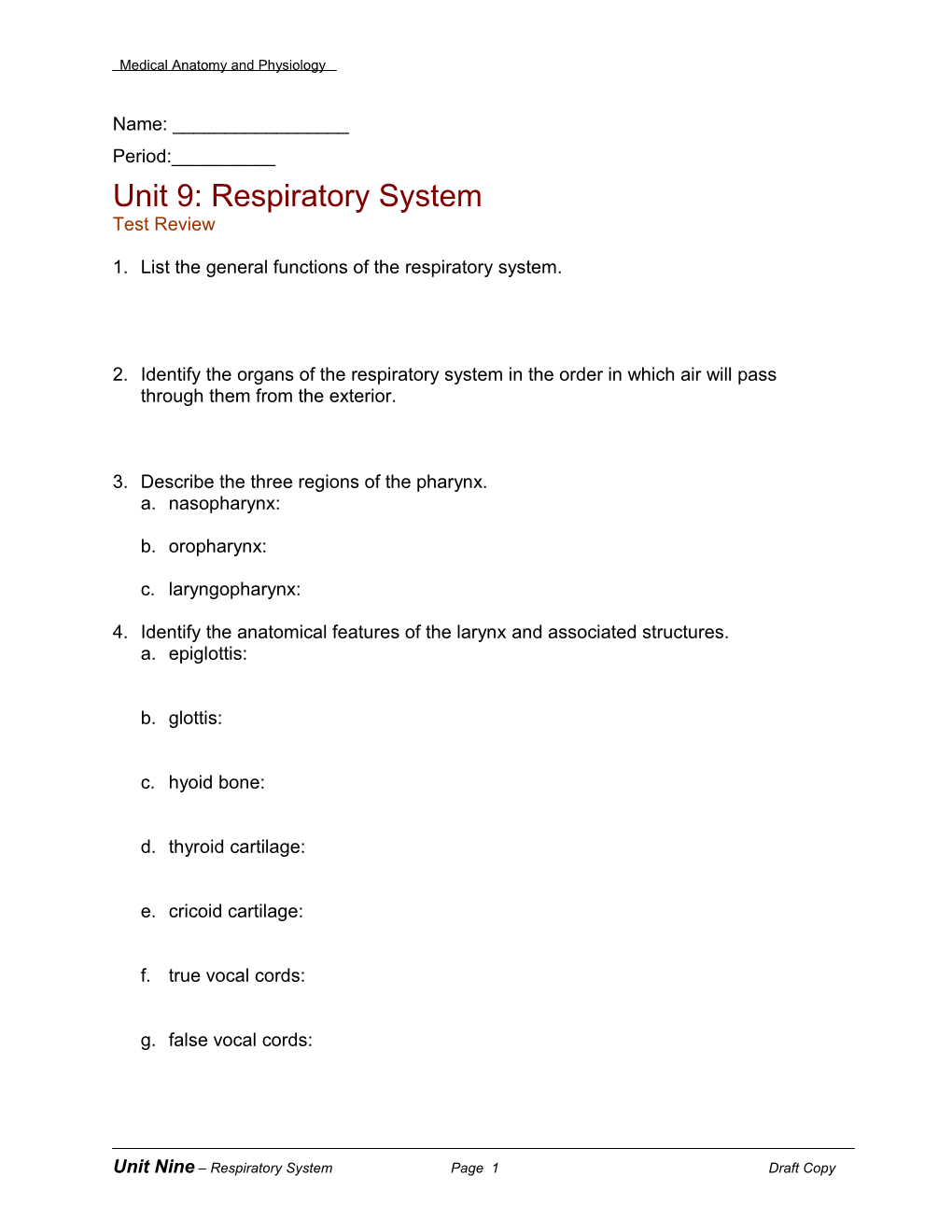 Medical Anatomy and Physiology s1