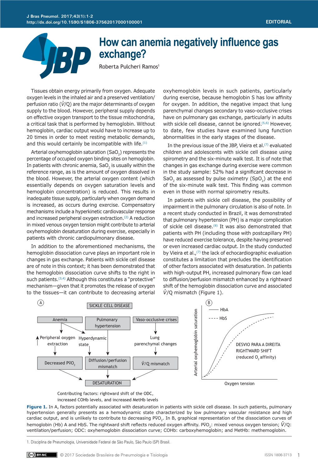 How Can Anemia Negatively Influence Gas Exchange? Roberta Pulcheri Ramos1