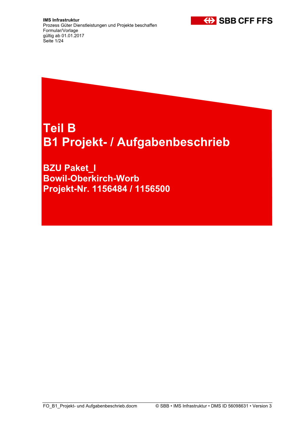 Teil B B1 Projekt- / Aufgabenbeschrieb