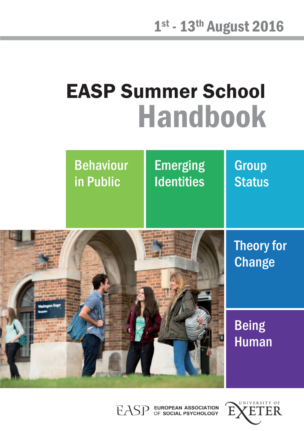 EASP Summer School Handbook (Exeter, 2016)