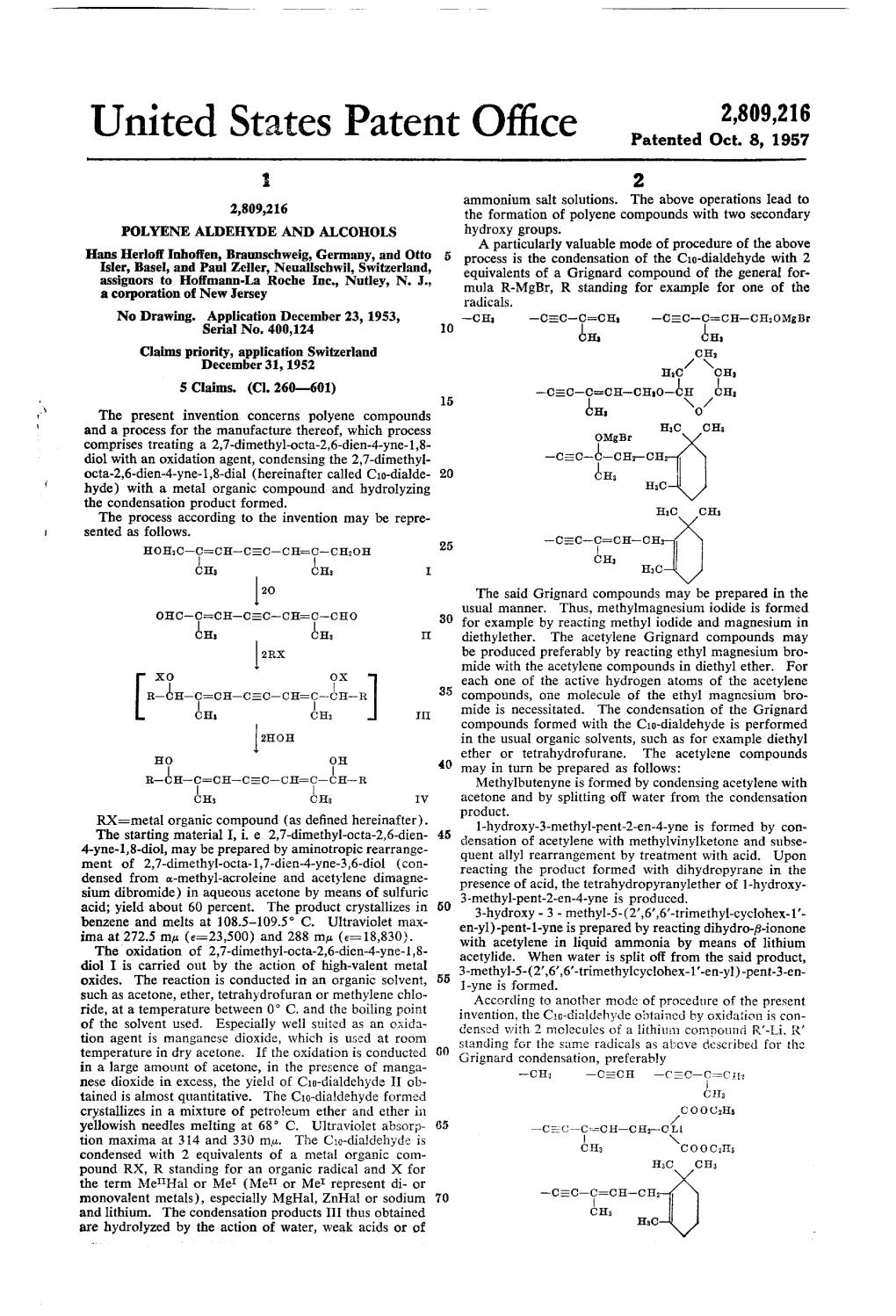 United States Patent Office Patented Oct