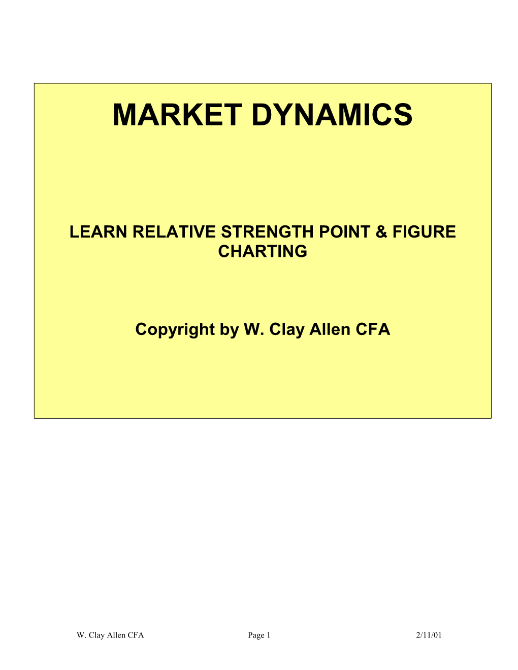 Learn Relative Strength Point and Figure Charting