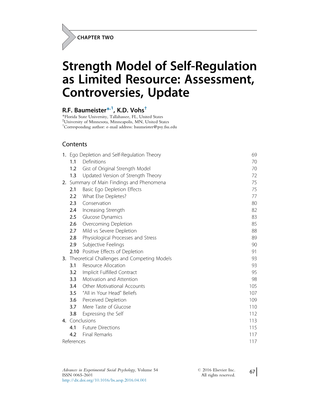 ADVANCES in EXPERIMENTAL SOCIAL PSYCHOLOGY Vol 54