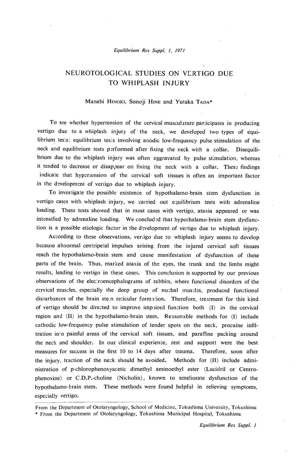 To See Whether Hypertension of the Cervical Musculature Participates In