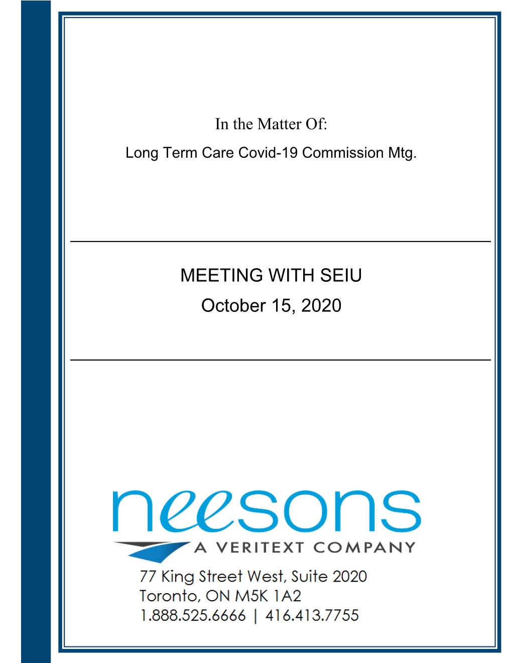 SEIU, Transcript, October 15, 2020