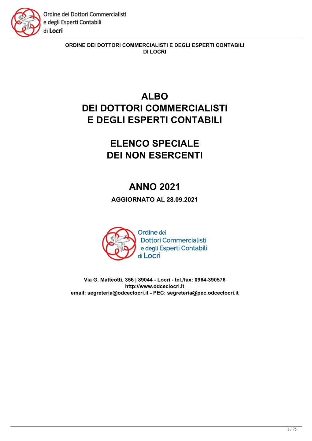 Albo Dei Dottori Commercialisti E Degli Esperti Contabili Elenco