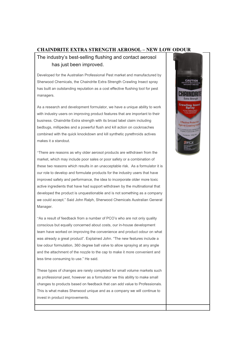 Chaindrite Extra Strength Aerosol New Low Odour