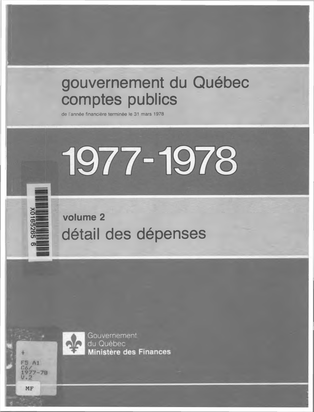 Gouvernement Du Québec Comptes Publics H Détail Des Dépenses