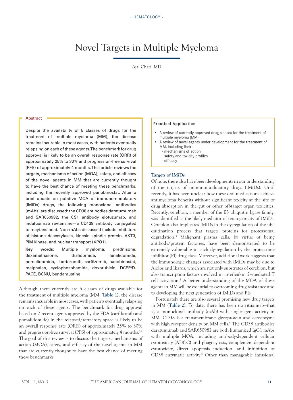 Novel Targets in Multiple Myeloma