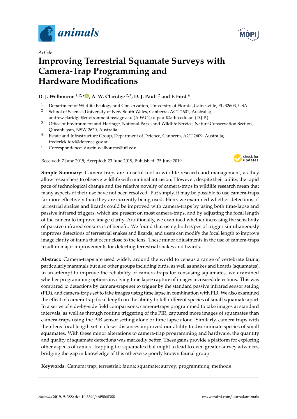 Improving Terrestrial Squamate Surveys with Camera-Trap Programming and Hardware Modifications