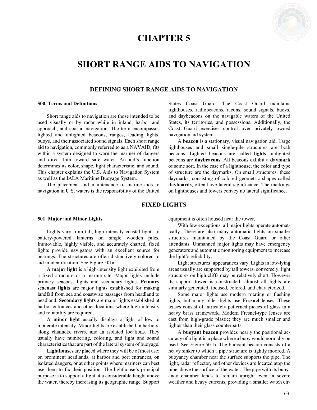 Chapter 5 Short Range Aids to Navigation