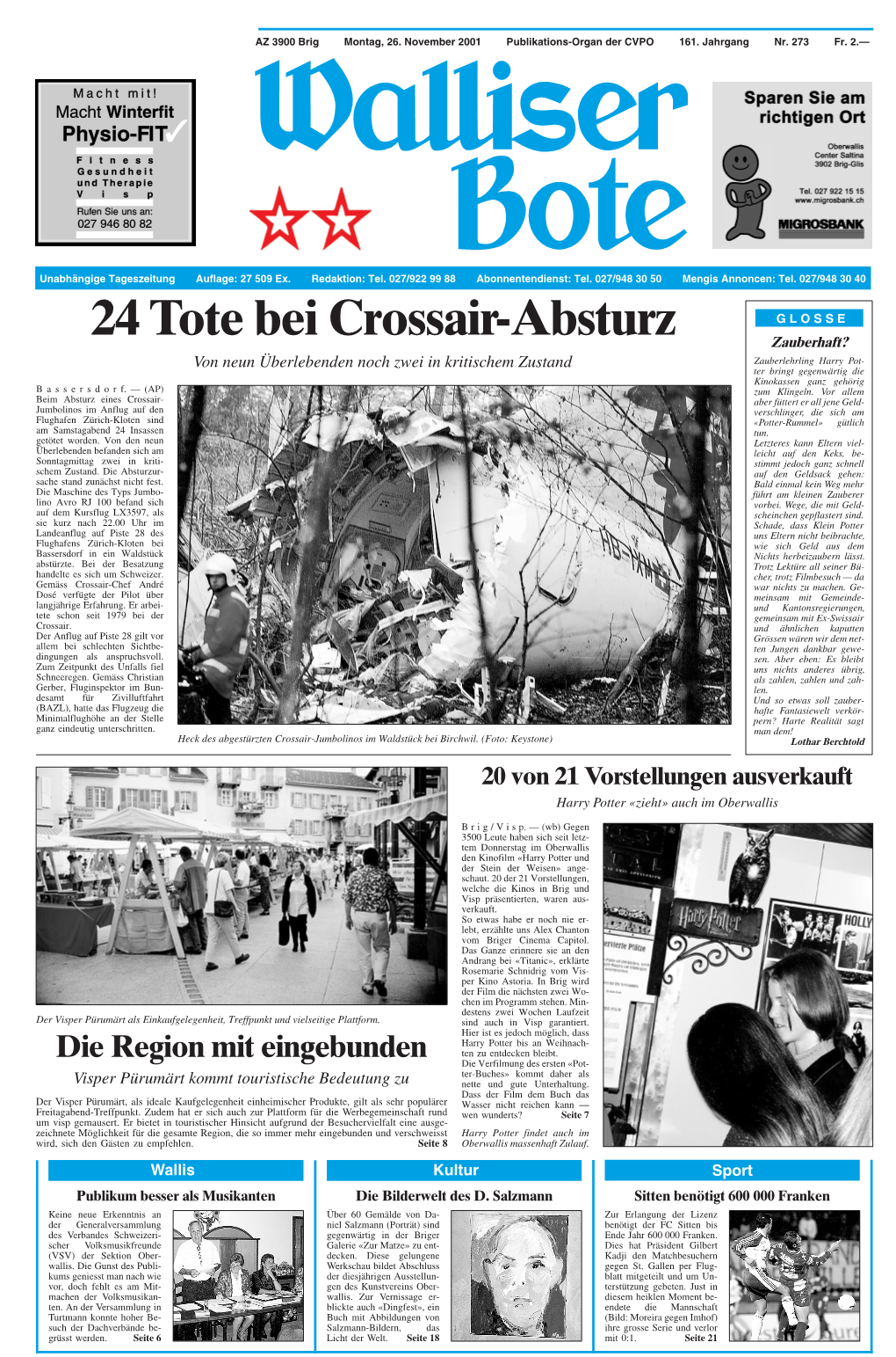 24 Tote Bei Crossair-Absturz