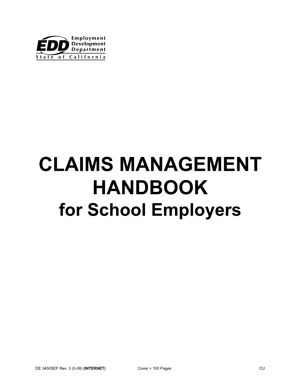 CLAIMS MANAGEMENT HANDBOOK for School Employers