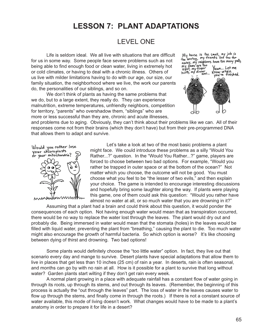 Lesson 7: Plant Adaptations