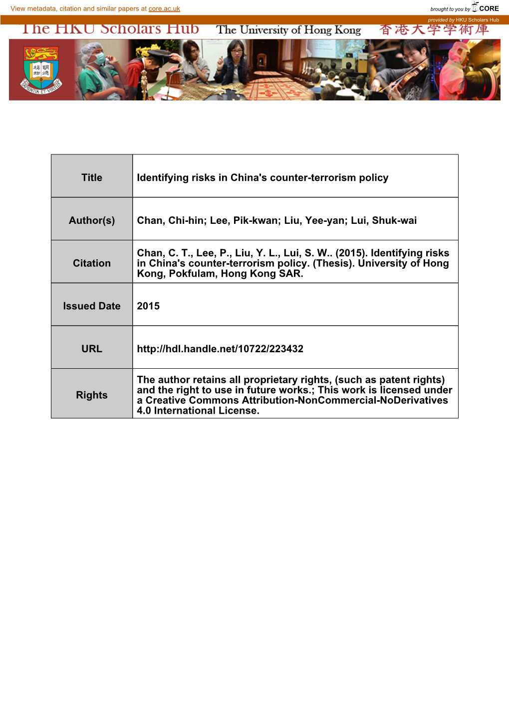 Capstone Project Paper China Counter Terrorism