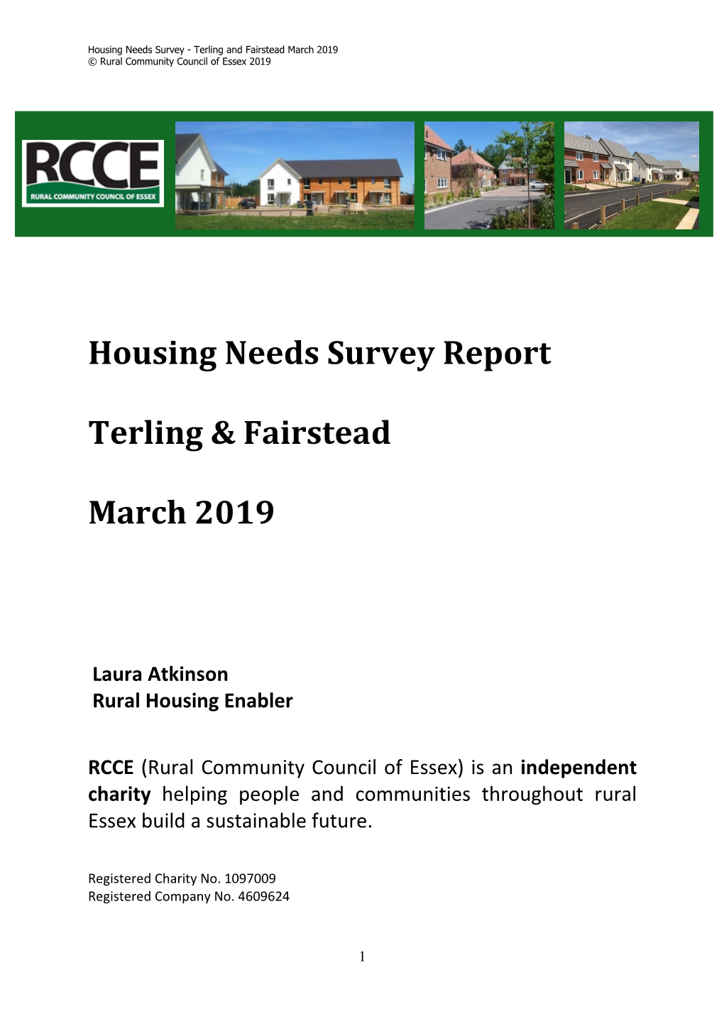 Housing Needs Survey Report Terling & Fairstead March 2019