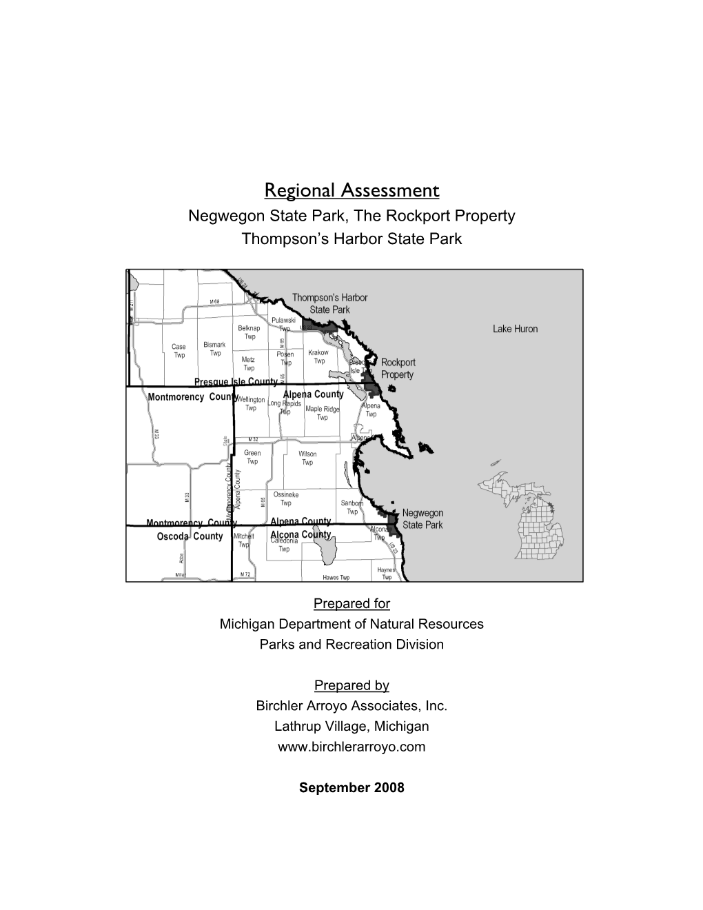 Regional Assessment Negwegon State Park, the Rockport Property Thompson’S Harbor State Park