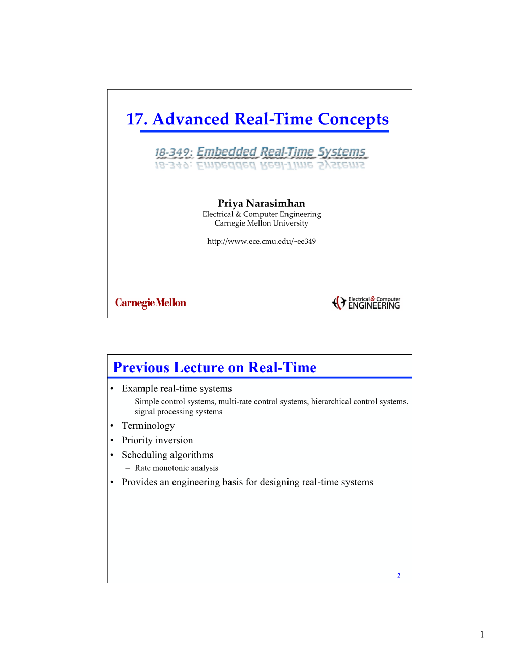 17. Advanced Real-‐‑Time Concepts