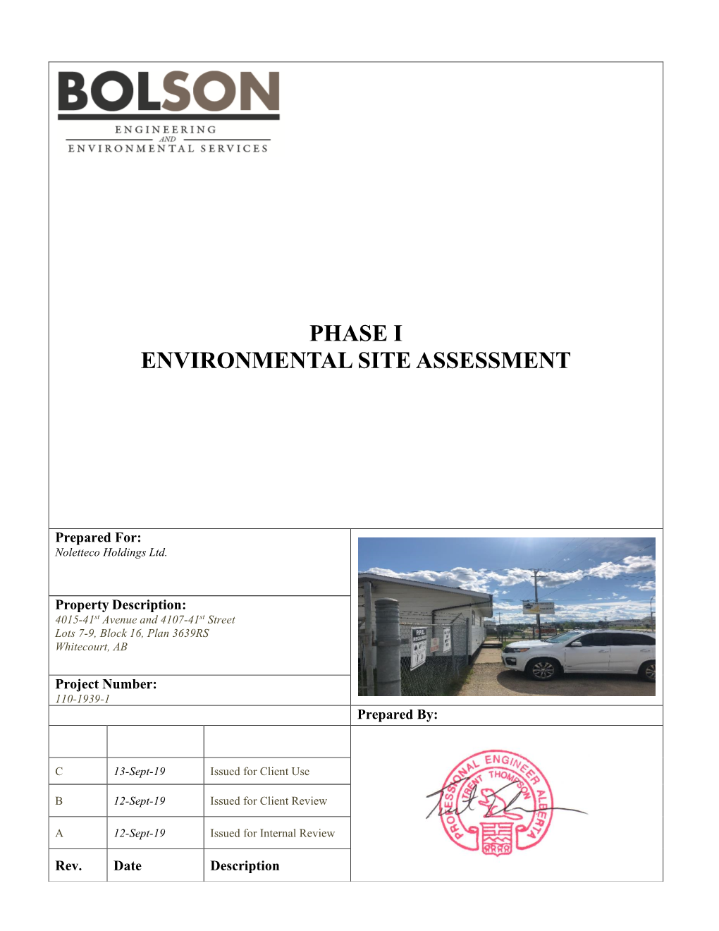 Phase I Environmental Site Assessment